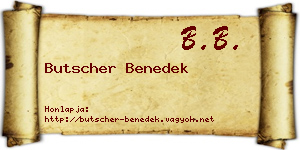 Butscher Benedek névjegykártya